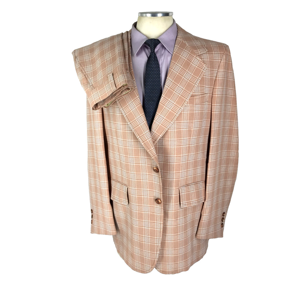 NWOT Deadstock 44L Palm Beach USA Mens 1970s Vintage 2 Button Suit Pants 38